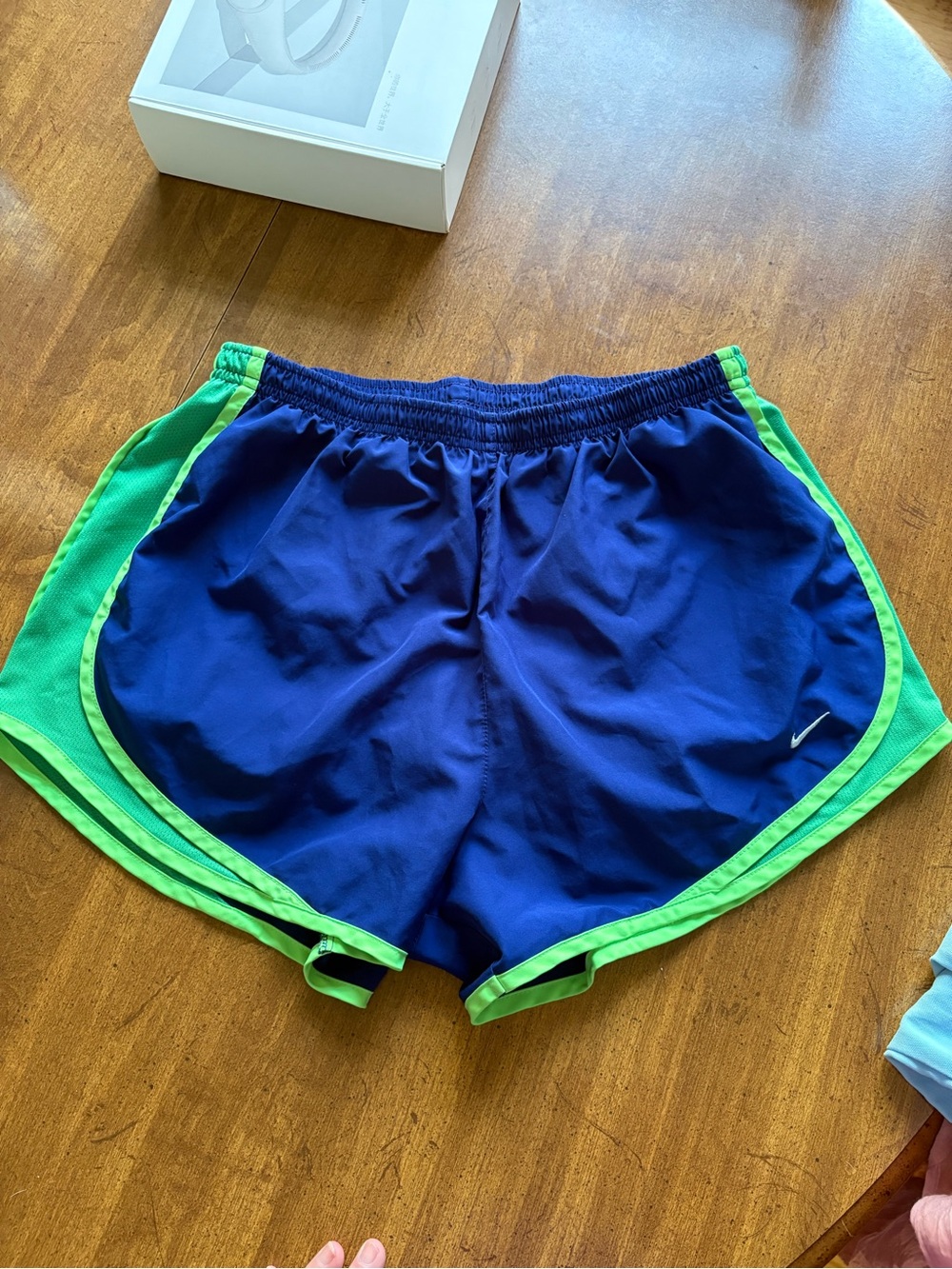 Nike Women's Navy & Lime Athletic Shorts